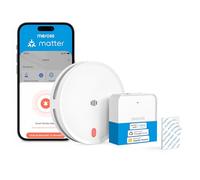 Meross Smart Smoke Alarm MA151 with MSH450 Hub, 10-Year Lifespan WiFi Smoke Detector Works with Matter, HomeKit, Alexa, Google Home, Home Assistant, Dual-Photoelectric Fire Alarm with Low False Alarms