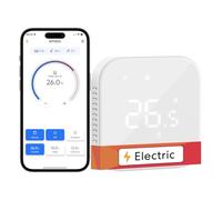 Meross Smart Thermostat for Electric Underfloor Heating, WiFi Room Thermostat with Timer, Dual Sensors, Heating & Cooling, Energy Saving, App Control, Works with Alexa and Google, Hubless