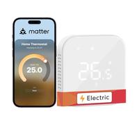 Meross Smart Thermostat for Electric Underfloor Heating, WiFi Thermostat Works with Matter, HomeKit, Alexa, Google and Home Assistant, Smart Heating with Timer, App Control, Energy Saving, Hubless