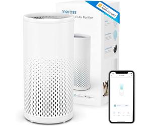 Meross Smart Wi-Fi Air Purifier - HEPA Air Cleaner for Home, Works with Apple HomeKit, Alexa & Google Home, App + Voice Control, Quiet Air Purifier for Bedroom & Living Room, White