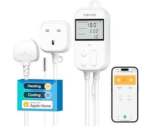 Meross WiFi Smart Thermostat works with HomeKit Alexa Google Home, Digital Wireless Thermostat Temperature Controller Remote and Voice Control for Heating and Cooling, 13A, White