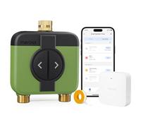 Meross WiFi Water Timer MST200, 2-Zone Irrigation Timer with Brass Inlet and Outlet, Smart Hose Timer with Automatic Watering & Water Consumption Monitor, Works with Apple HomeKit, Alexa, Google Home