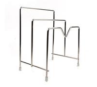 MEROURII Kitchen Bakeware Organiser,Stainless Steel 2 Slot Pot Lid Holder Stand,Pot Cover Rack for Cabinets,Pantries Kitchen Surfaces