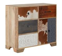 merova wooden sideboard with 2 doors 4 drawers in multicolour