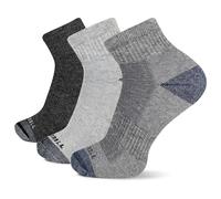 Merrell Men's Women's Wool Everyday Hiking Socks-3 Pairs-Cushioned Moisture Wicking Casual, Ankle-Charcoal Heather, Medium-Large (Pack of 3)