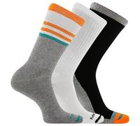 Merrell Men's and Women's Cushioned Cotton Socks-3 Pair Pack-Unisex Breathable Mesh Comfort Zones, Crew - Orange Assorted, Medium-Large