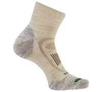 Merrell Men's and Women's Zoned Cushioned Wool Hiking Ankle Socks-Breathable Arch Support Merino, Light Tan, Small-Medium