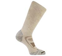 Merrell Men's and Women's Zoned Cushioned Wool Hiking Crew Socks-1 Pair Pack-Breathable Arch Support, Light Tan, Small-Medium