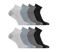 Merrell - Mens Ankle Socks, Women Hiking Socks, Midweight, Cushioned for Soft Support and Reduced Fatigue, Long Lasting, Moisture-Wicking and Odor-Resistant, Multipack (Grey) (M/L) (8pk)