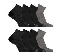 Merrell Midweight Cushion Ankle Quarter Socks 8 Pair Pack, Black, M/L, Black, Medium