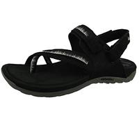 Merrell Terran 3 Cush Convert Post Women Sandals, Nubuck Leather Upper and Adjustable Hook-Loop Closure, Black, 8.5 UK