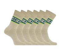 Merrell Unisex's Men's and Women's Brushed Thermal Crew Socks-Cushioned Soft Inner Layer, Green Logo (6 Pairs), Medium-Large (Pack of 6)