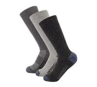 Merrell Trekker Outdoor Crew Socks, Wool Hiking & Walking Socks, Arch Support, Charcoal Heather, Large-Extra Large, 3 Pack