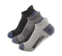 Merrell Trekker Outdoor Low Cut Socks, Wool Hiking & Walking Socks, Arch Support, Charcoal Heather, Medium-Large, 3 Pack