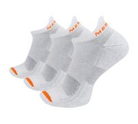 Merrell Unisex-adults Men's and Women's Cushioned Cotton Crew Socks - Unisex 3 Pair Pack - Breathable Mesh Zones, White, Medium-Large