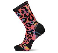 Merrell Unisex Men's and Women's Trail Running Cushioned Socks - 1 Pair Pack - Unisex Anti-slip Heel and Arch Compression, Crew - Leopard Pink, Small/Medium