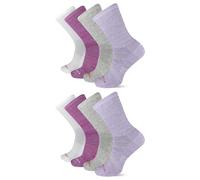 Merrell Unisex's Men's and Women's Cushioned Midweight Crew Socks-4, 8, 12 Moisture Wicking, Purple (8 Pairs), Small-Medium (Pack of 8)