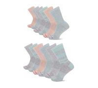 Merrell Unisex's Men's and Women's Cushioned Midweight Crew Socks-4, 8, Moisture Wicking, Olive (12 Pairs), Medium-Large (Pack of 12)