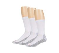 Merrell Unisex's Men's and Women's Durable Everyday Work Crew Socks-3 & 6 Anti-Odor Cotton, White (3 Pairs), Medium-Large (Pack of 3)