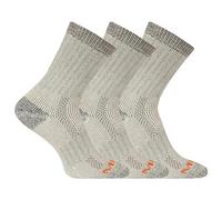 Merrell Unisex's Men's and Women's Heavyweight Merino Wool Hiking Crew Socks-Reinforced Cushion, Light Brown (3 Pairs), Medium-Large (Pack of 3)