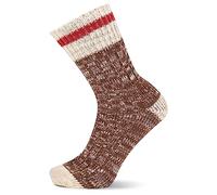 Merrell Unisex's Men's and Women's Heritage Camp Wool Blend Crew Socks-1 Pair-Heat Transfer Logo and Moisture Wicking Casual, Brown, Medium-Large