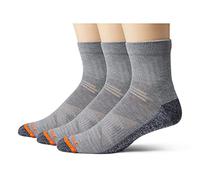 Merrell Unisex's Men's and Women's Lightweight Work Ankle Socks-3 Pairs-Repreve with Durable Reinforcement, Gray, X-Large