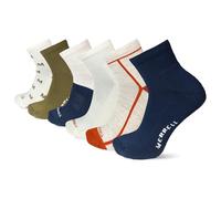 Merrell Unisex's Men's and Women's Recycled Cushioned Socks Pack-Hiking Arch Support & Moisture Management Low Cut, Navy Assorted (6 Pairs), Small-Medium (Pack of 6)