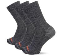 Merrell Unisex's Men's and Women's Recycled Everyday Half Cushion 3 Pairs-Breathable Hiking Socks, Crew-Black, X-Large