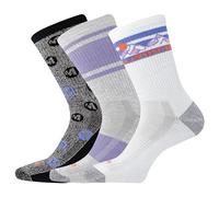 Merrell Unisex's Men's and Women's Recycled Everyday Half Cushion Crew Socks-3 Pairs-Breathable Hiking, Lavender Assorted, S-M