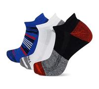 Merrell Unisex's Men's and Women's Recycled Everyday Half Cushion Low Cut Tab Socks-3 Pairs-Breathable Hiking, Red Assorted, Medium-Large