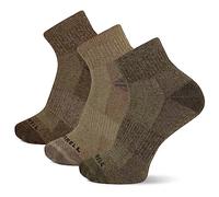 Merrell Unisex's Men's and Women's Wool Everyday Hiking Socks-3 Pairs-Cushioned Moisture Wicking, Ankle-Olive Assorted, Small-Medium