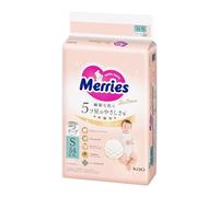Merries First Premium Nappies, S Size, 54 Pack, Disposable Baby Nappies, Japanese Premium Quality