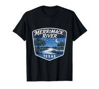 Merrimack River Texas Night Landscape Value Graphic T-Shirt