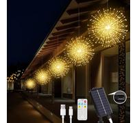 MERRIMAX M - Solar Firework Lights Outdoor 5 Pack 1000 Solar Lights with Remote 8 Modes Dimmable Waterproof Hanging Fairy Lights