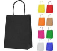 Merrimen 30 Pack Black Kraft Paper Bags Durable, Eco-Friendly With Twisted Handles