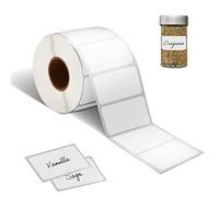 MERRIMEN Blank White Labels Stickers Roll of 500pcs - 89 x 36 mm | Self Adhesive Address Labels on a Roll, Plain Mailing Postage Stickers | Multipurpose for Labelling Envelopes, Parcels, Boxes & More
