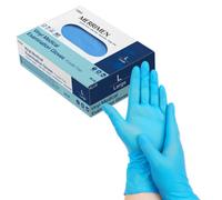 Merrimen Blue Vinyl Disposable Gloves Powder, Latex Free, Durable Synthetic Rubber, Protective Gloves , Large, 100Pk