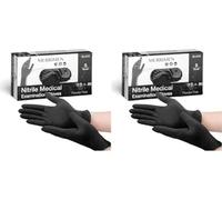 Merrimen Nitrile Gloves - BLACK | Disposable - Box of 100 | Small Ambidextrous Nitrile Gloves | Latex & Powder Free | For Safe Hands Against Allergies (Pack of 2)