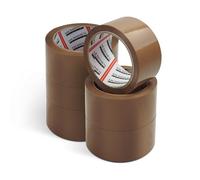 Merrimen Strong Heavy Duty Roll Pack Brown Packaging Tape | Secure Sticky Sealing Tape for Parcel Boxes, Moving Boxes, Large Postal Bags for long term storage | (48MM x 66M) (6 rolls, Brown)