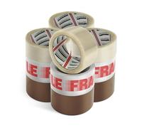 Merrimen Strong Heavy Duty Roll Pack Fragile Packaging Tape, Secure Sticky Sealing Tape for Parcel Boxes, Moving Boxes, Large Postal Bags for Long Term Storage, (48MM x 66M) (12 rolls, Mixed)