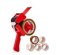 Merrimen Strong Heavy Duty Rolls Packaging Tape with Dispenser, Secure Sticky Sealing Tape for Parcel Boxes, Moving Boxes, Large Postal Bags (48MM x 66M) (Mixed, 6 rolls with Dispenser)