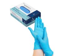 Merrimen Vinyl Disposable Gloves - Powder & Latex Free, Durable Synthetic Rubber, Single Use Protective Gloves for Healthcare, Food Handling & Cleaning - Large (Pack of 100)