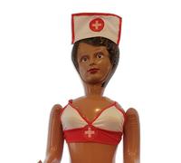 merrimix - Destiny Inflatable Blow Up Doll with Nurse Costume, Gag Gifts for Men, Bachelor Party Favors and Decorations- Bachelorette Party Accessories Funny