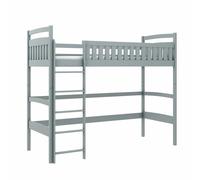 merritt wooden bunk bed without mattress and ladders in grey