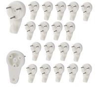 Merriway® BH00093 (20 Pcs) Medium 30mm (1.3/16 inch) White Nylon Non-Trace Hardwall Drywall Picture Hanger Hook - Pack of 20 Pieces