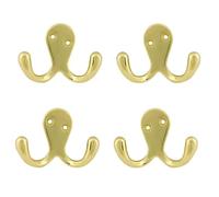 Merriway® BH00128 (4 Pcs) EB Electro Brassed Twin Robe Hook - Pack of 4 Pieces