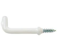 Merriway® BH00168 25mm Plastic Coated Dresser Hook - White (Pack of 20)