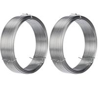 Merriway BH00325 Galvanised Coated Garden Wire, 1.25mm Metres (162.5ft) 16 Gauge 3/64 inch Thickness, Grey, 1.25 mm x 50 m (Pack of 2)