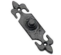 Merriway BH00405 Bell Push Antique Fleur-de-Lys Design, 120 x 30 mm - Black