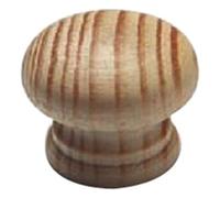 Merriway BH00416 (10 Pcs) Unlacquered Pine Wooden Cupboard Door/Drawer Knobs Drilled for Woodscrew Dowel Screw, 30 mm (1.1/4 Inch) - Pack of 10 Pieces